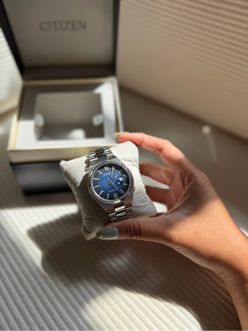 Citizen Silver Bracelet Watch with Blue Dial